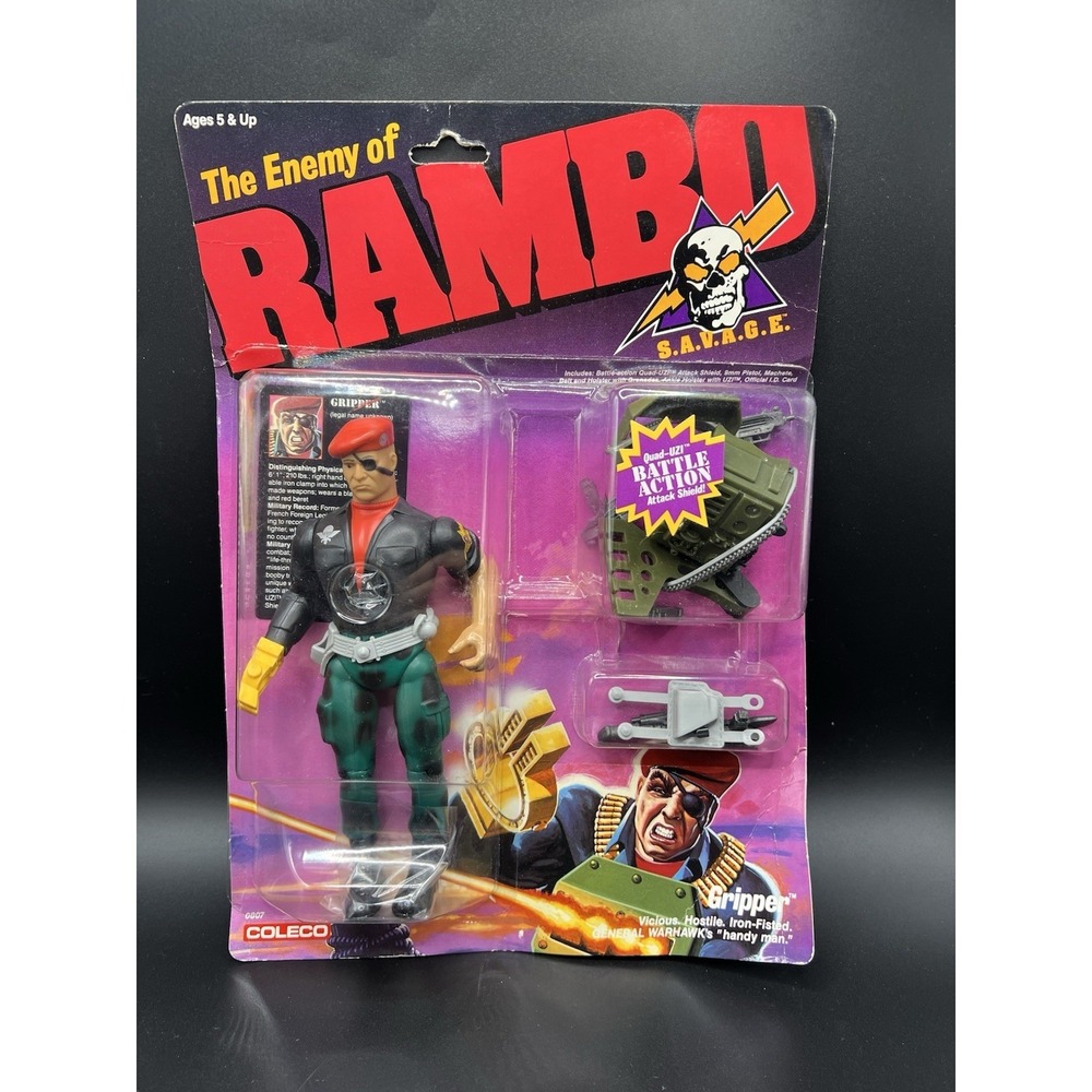 1986 Gripper MOC Vintage RAMBO Coleco Figure 1985 NEW